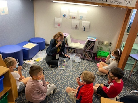 students learning