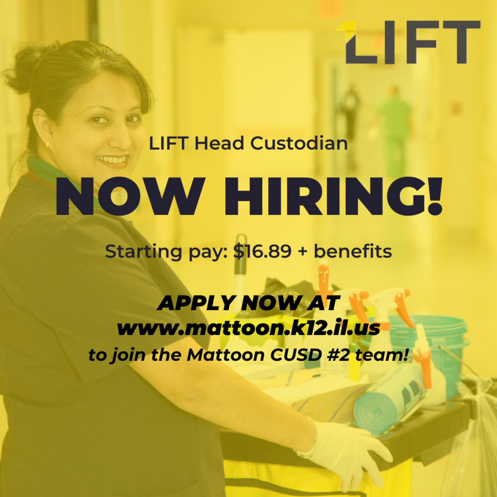 LIFT IS hiring a custodian