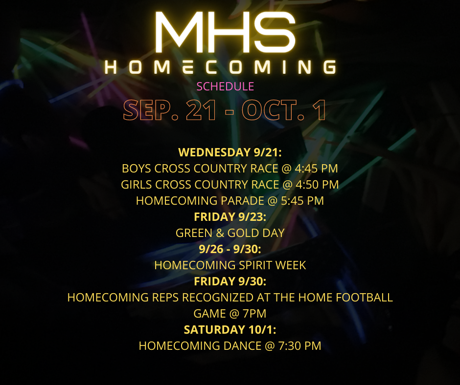 MHS Homecoming Schedule of Events Mattoon Community Unit School