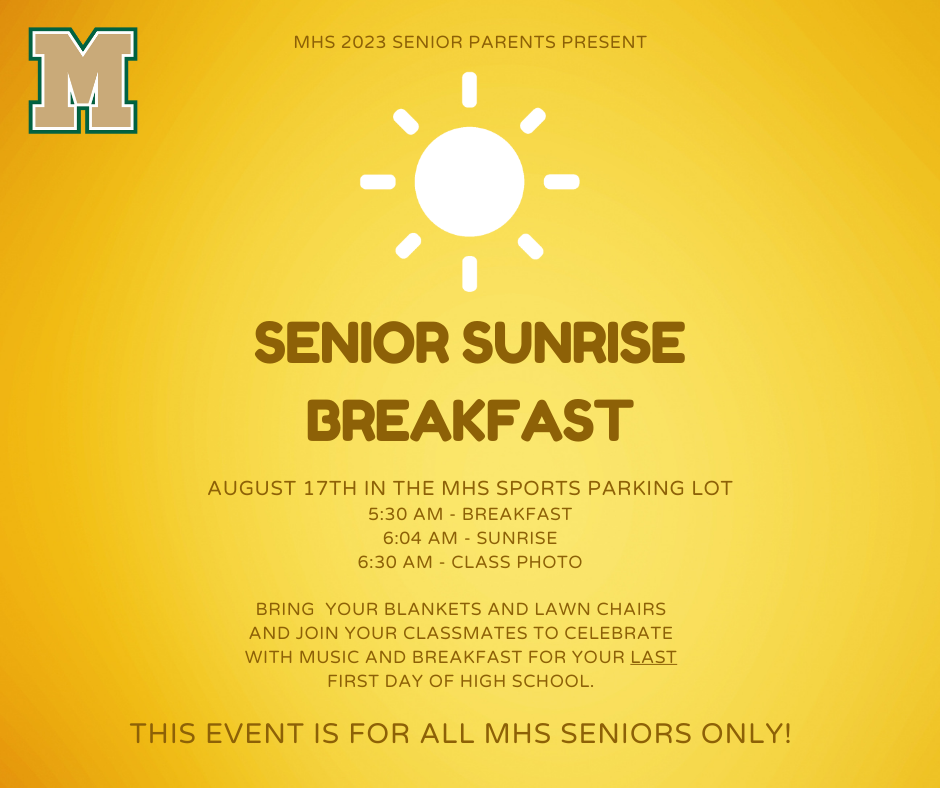 Senior Sunrise Breakfast happening August 17