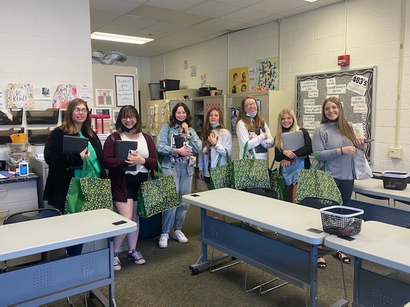 Seniors from the Early Childhood Education and Human Services Pathways club at MHS