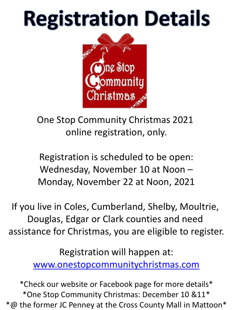 Registration Details for One Stop Community Christmas