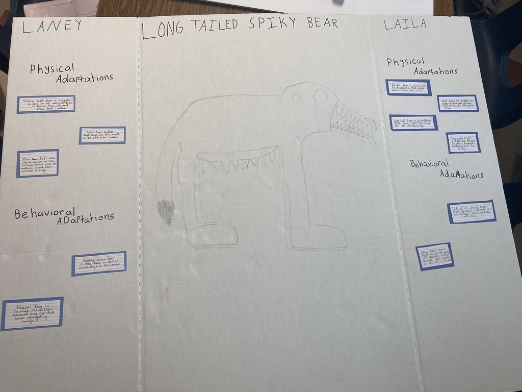 Long Tailed Spikey Bear - student animal creation project