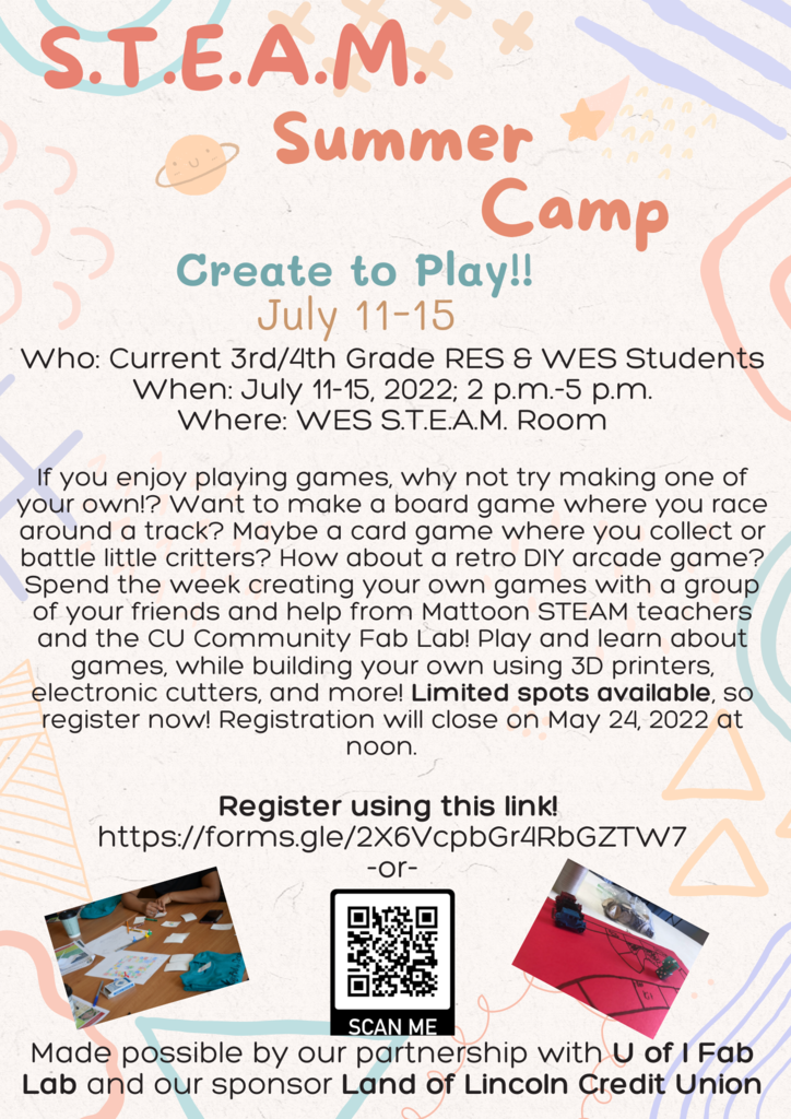 S.T.E.A.M. Summer Camp Information
