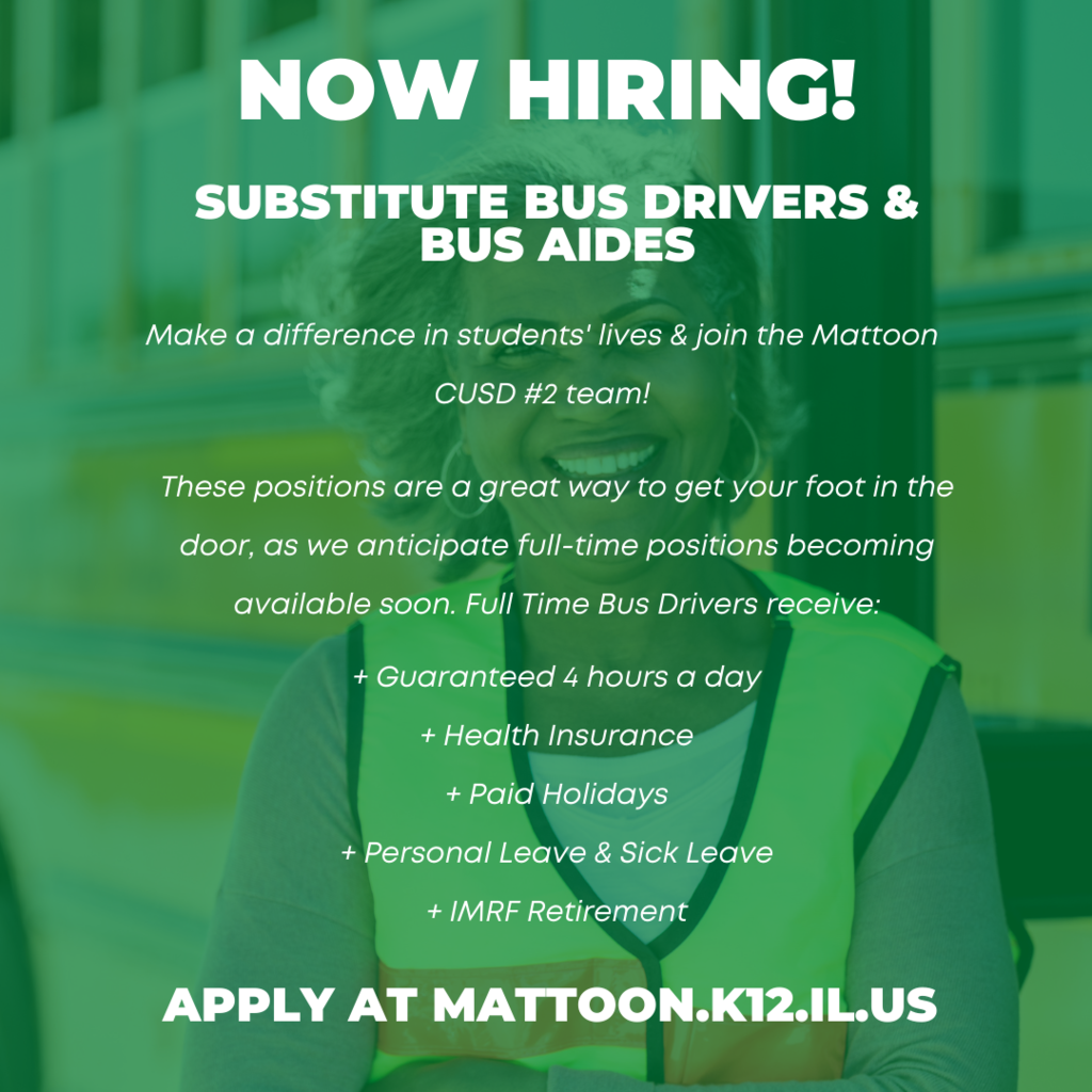 Now Hiring Bus Aides & Subs - Information post