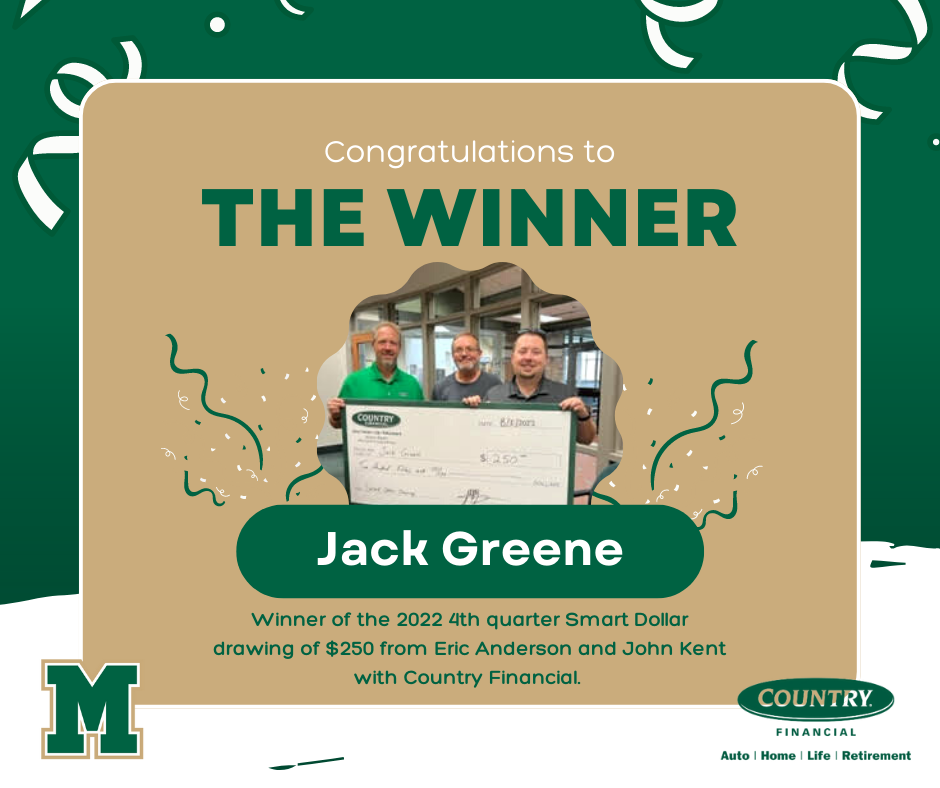 Congrats to Jack Greene, winner of the smart dollar drawing