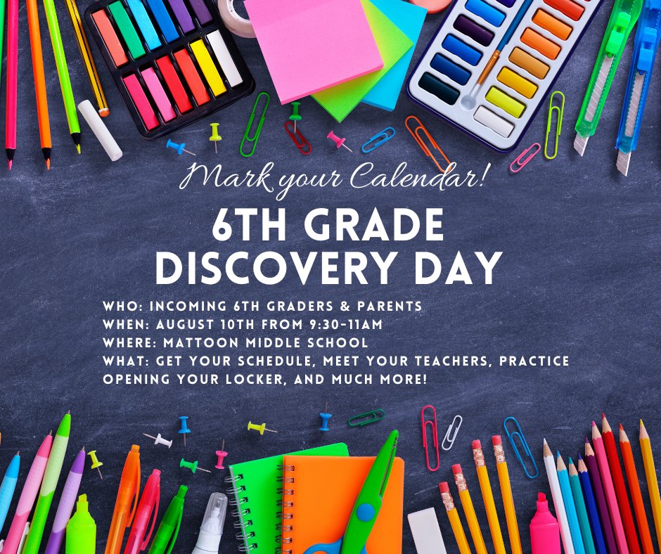 6th Grade Discovery Day Reminder