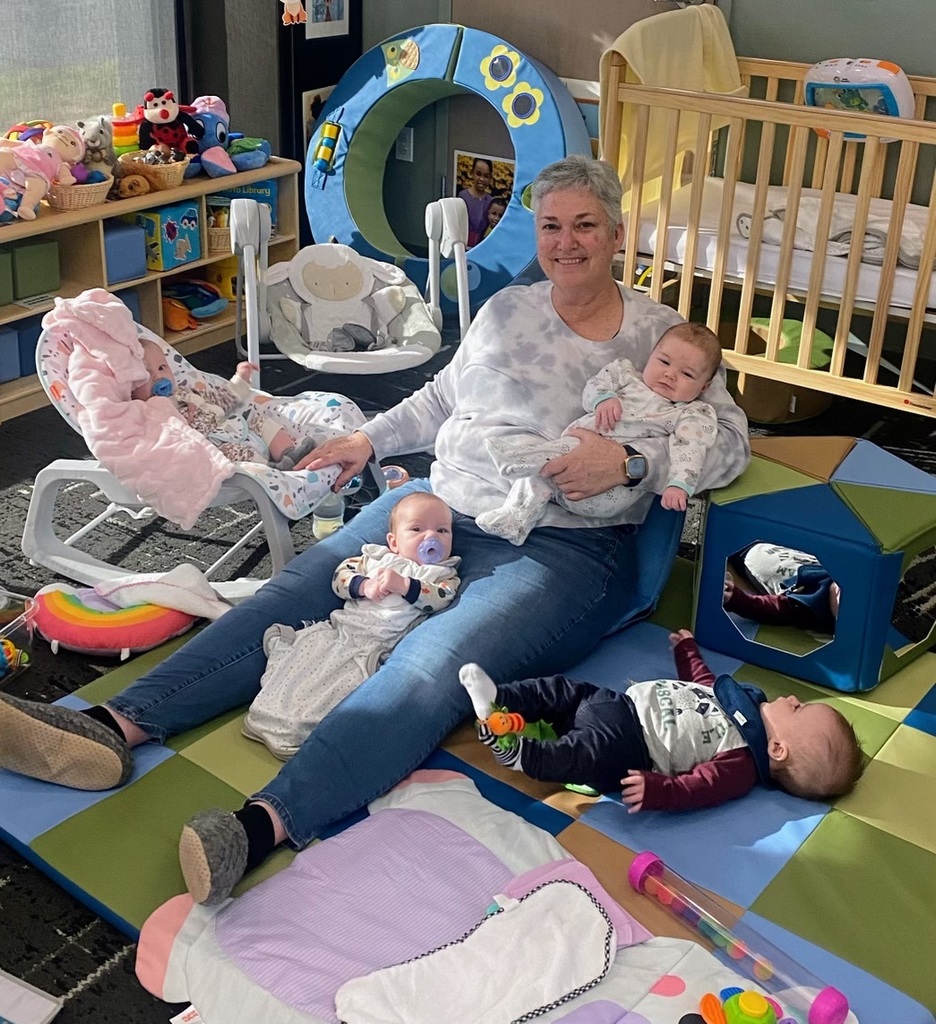 Lori Collings working in the Little Leaders Daycare